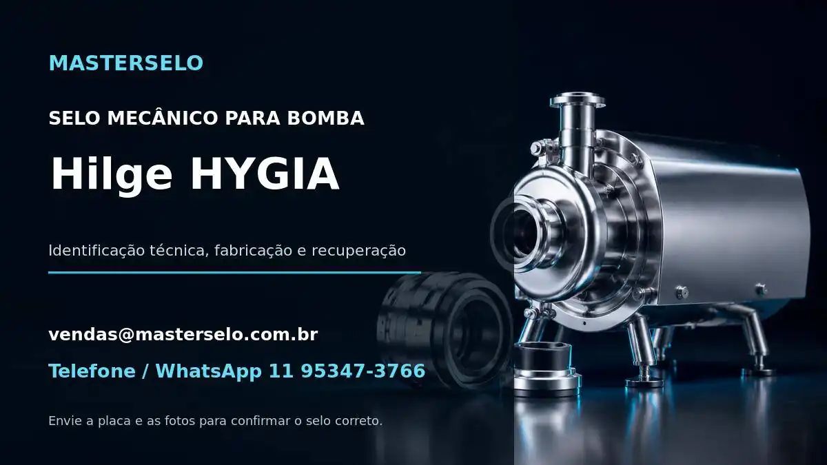Imagem do modelo de bomba Hilge HYGIA usada na identificação do selo mecânico