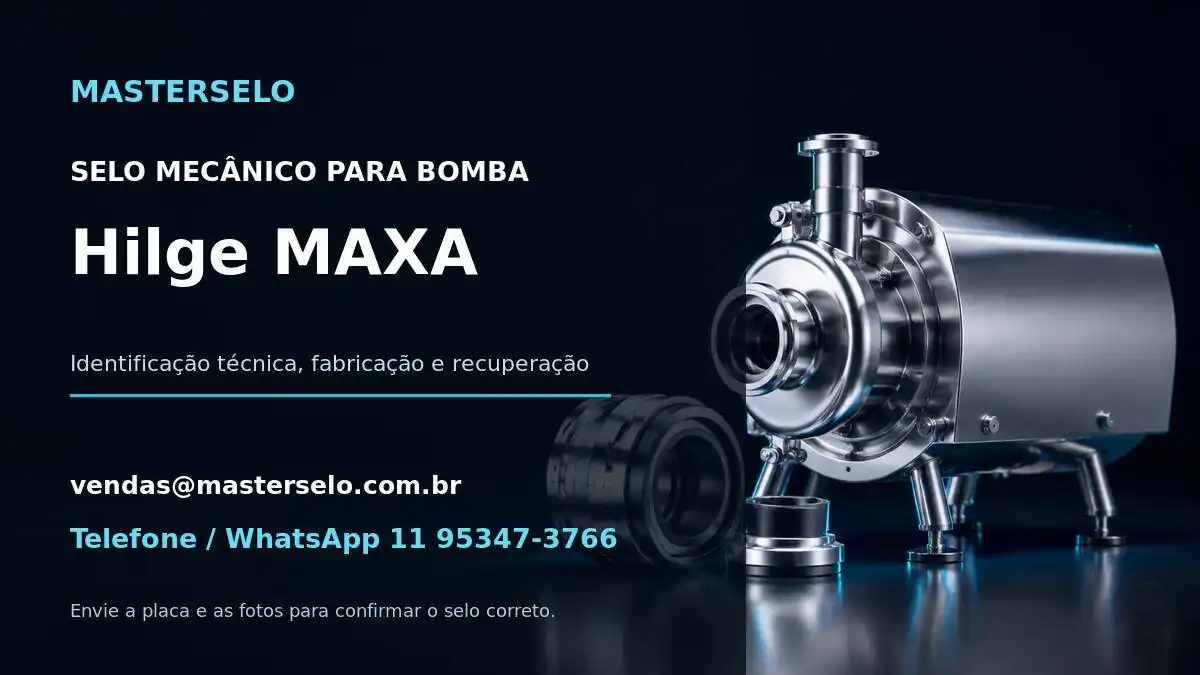 Imagem do modelo de bomba Hilge MAXA usada na identificação do selo mecânico