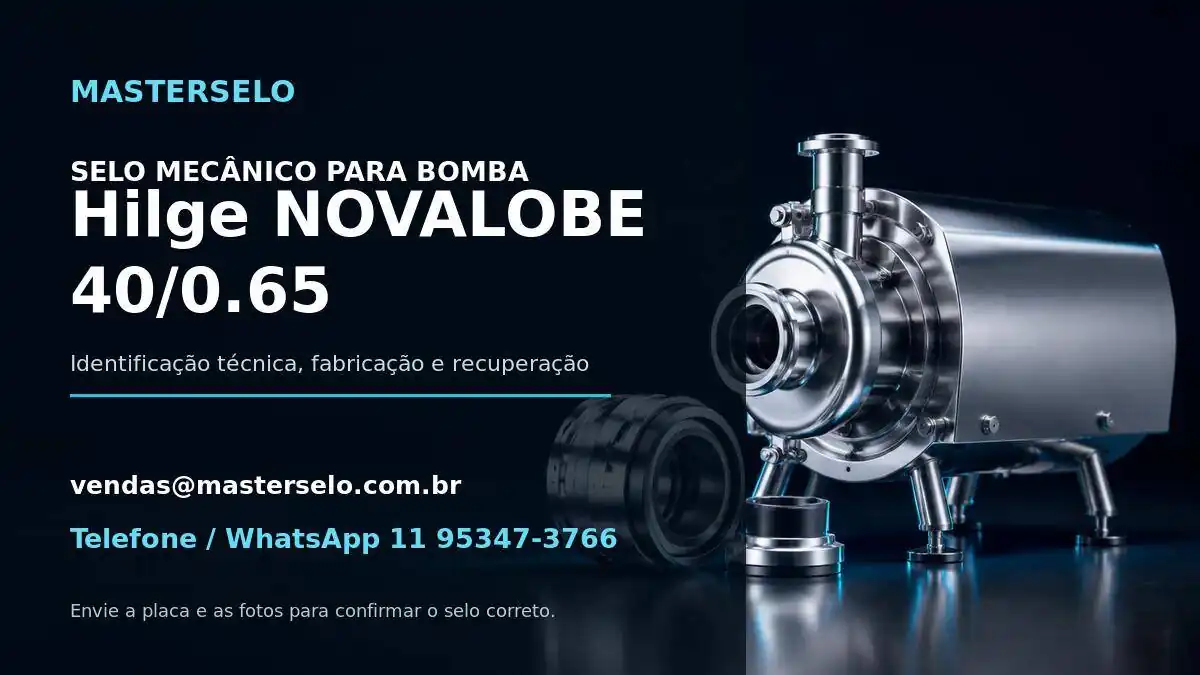 Imagem do modelo de bomba Hilge NOVALOBE 40/0.65 usada na identificação do selo mecânico