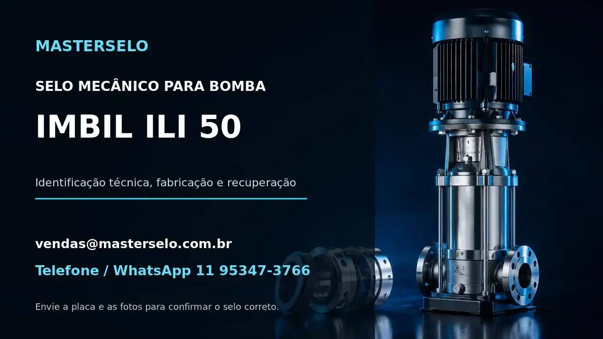 Imagem do modelo de bomba IMBIL ILI 50 usada na identificação do selo mecânico