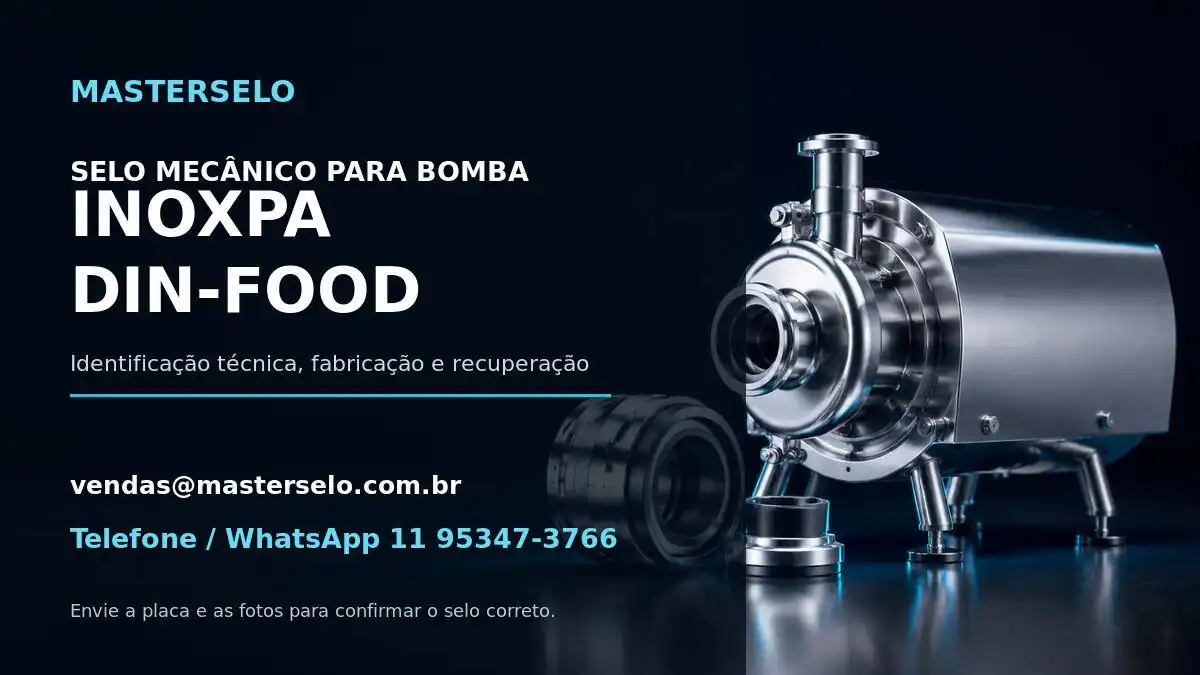 Imagem do modelo de bomba INOXPA DIN-FOOD usada na identificação do selo mecânico