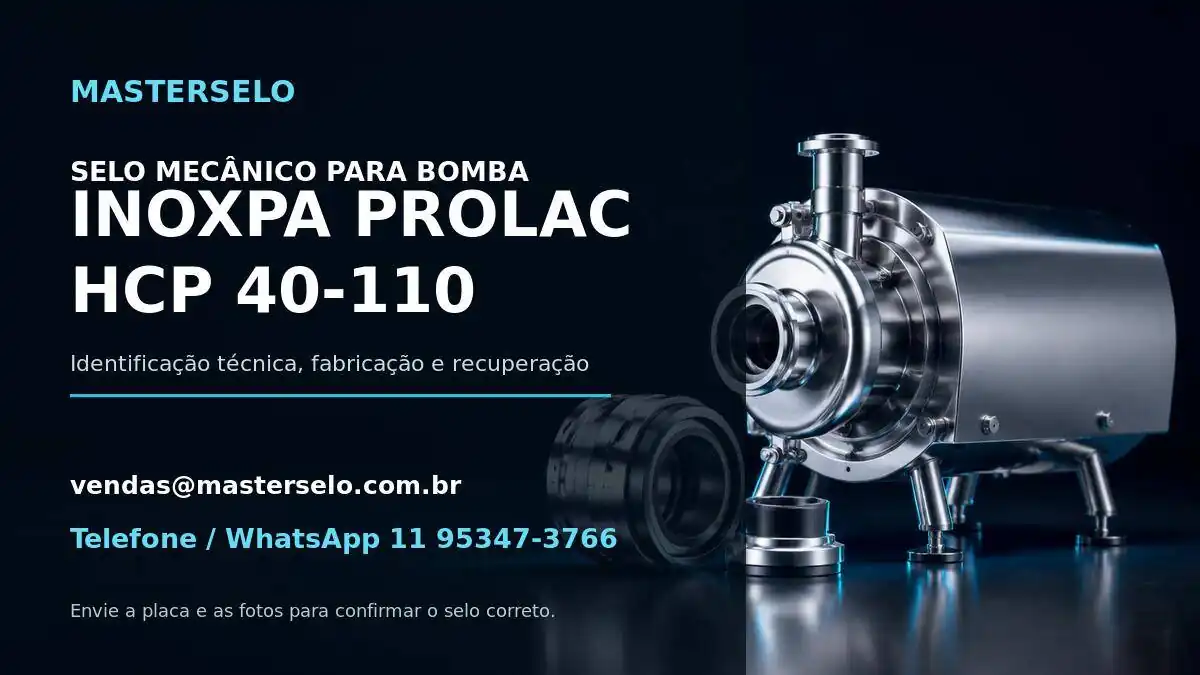 Imagem do modelo de bomba INOXPA PROLAC HCP 40-110 usada na identificação do selo mecânico
