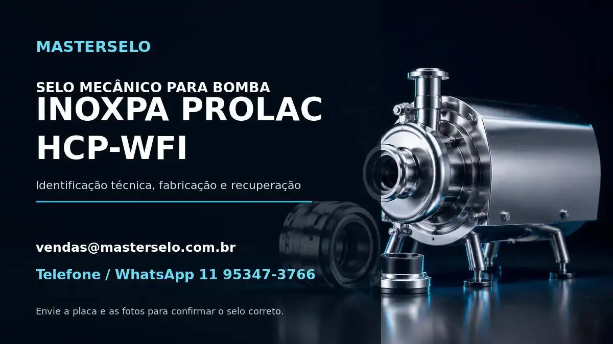 Imagem do modelo de bomba INOXPA PROLAC HCP-WFI usada na identificação do selo mecânico
