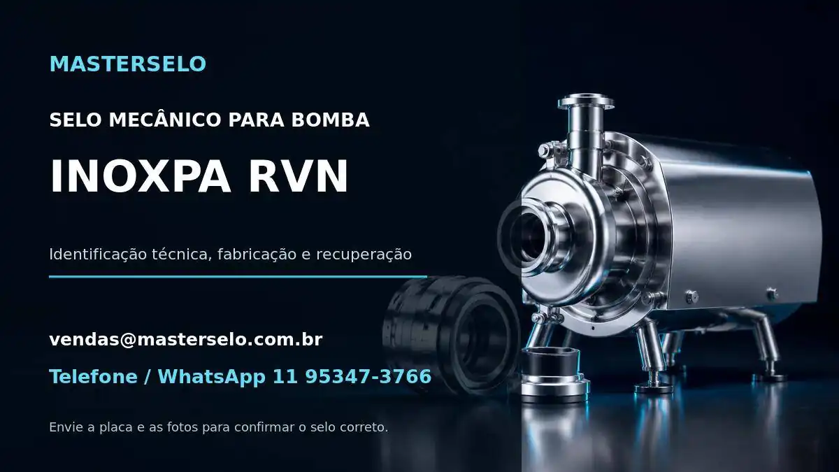 Imagem do modelo de bomba INOXPA RVN usada na identificação do selo mecânico