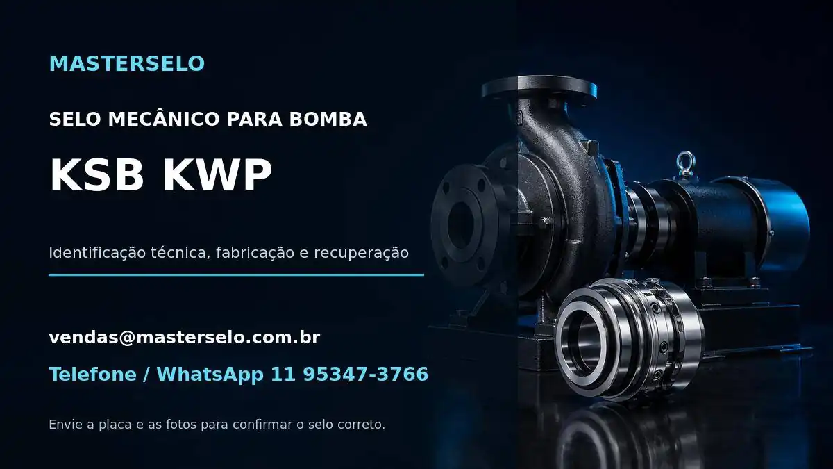 Imagem do modelo de bomba KSB KWP usada na identificação do selo mecânico