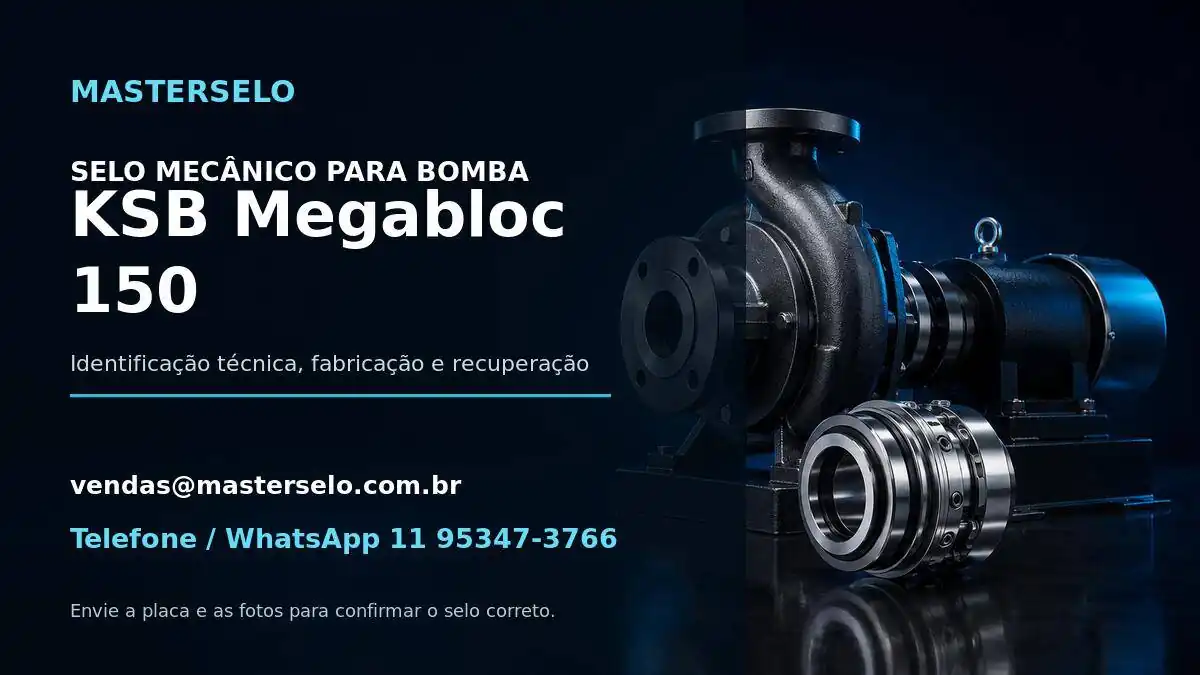 Imagem do modelo de bomba KSB Megabloc 150 usada na identificação do selo mecânico