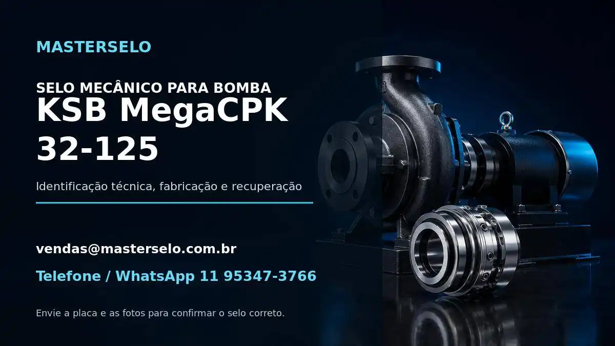 Imagem do modelo de bomba KSB MegaCPK 32-125 usada na identificação do selo mecânico