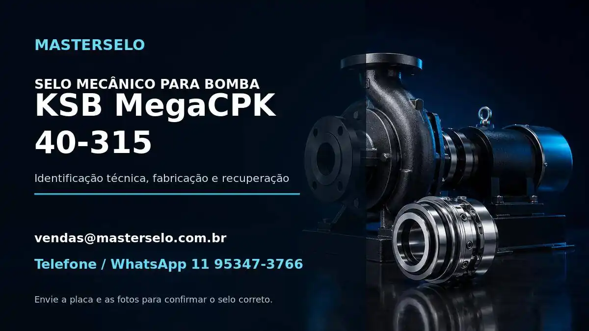 Imagem do modelo de bomba KSB MegaCPK 40-315 usada na identificação do selo mecânico