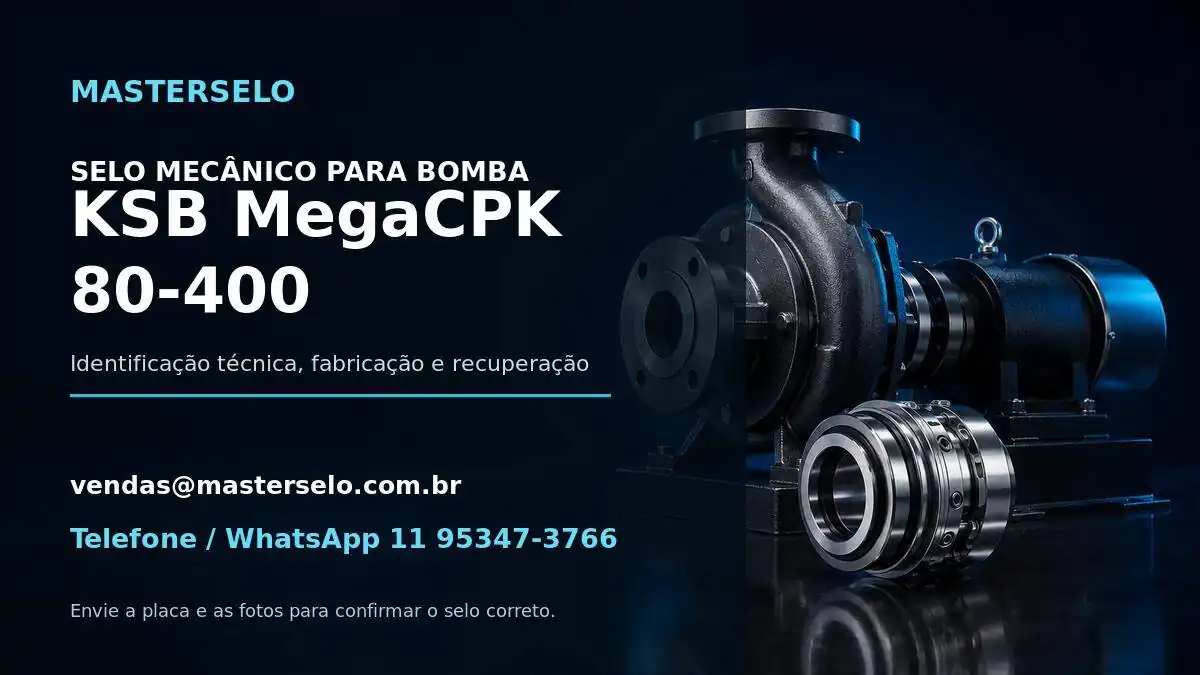 Imagem do modelo de bomba KSB MegaCPK 80-400 usada na identificação do selo mecânico