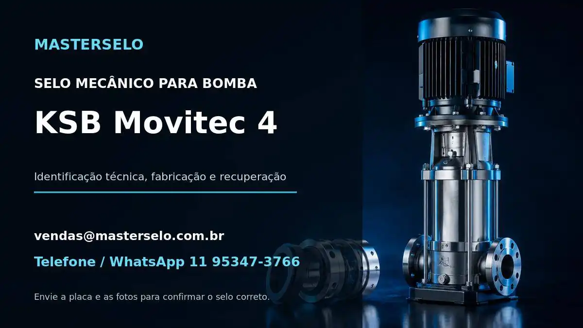 Imagem do modelo de bomba KSB Movitec 4 usada na identificação do selo mecânico