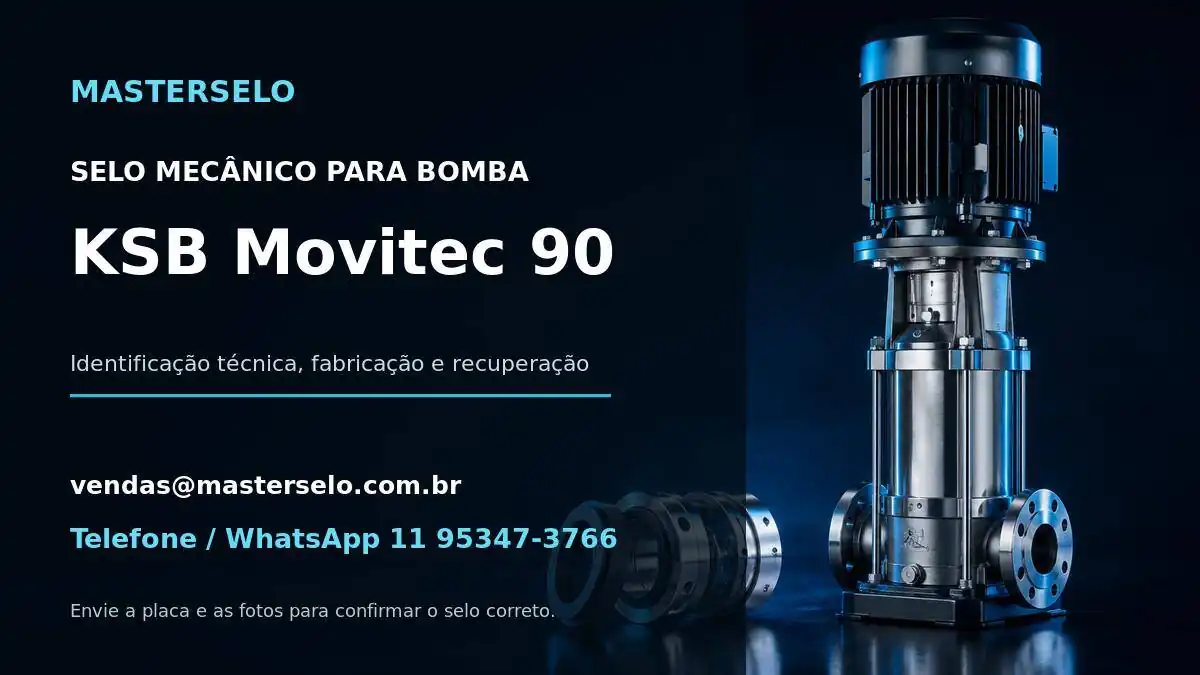 Imagem do modelo de bomba KSB Movitec 90 usada na identificação do selo mecânico