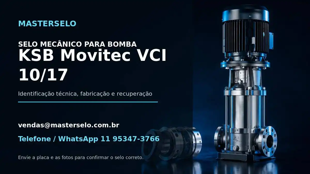 Imagem do modelo de bomba KSB Movitec VCI 10/17 usada na identificação do selo mecânico