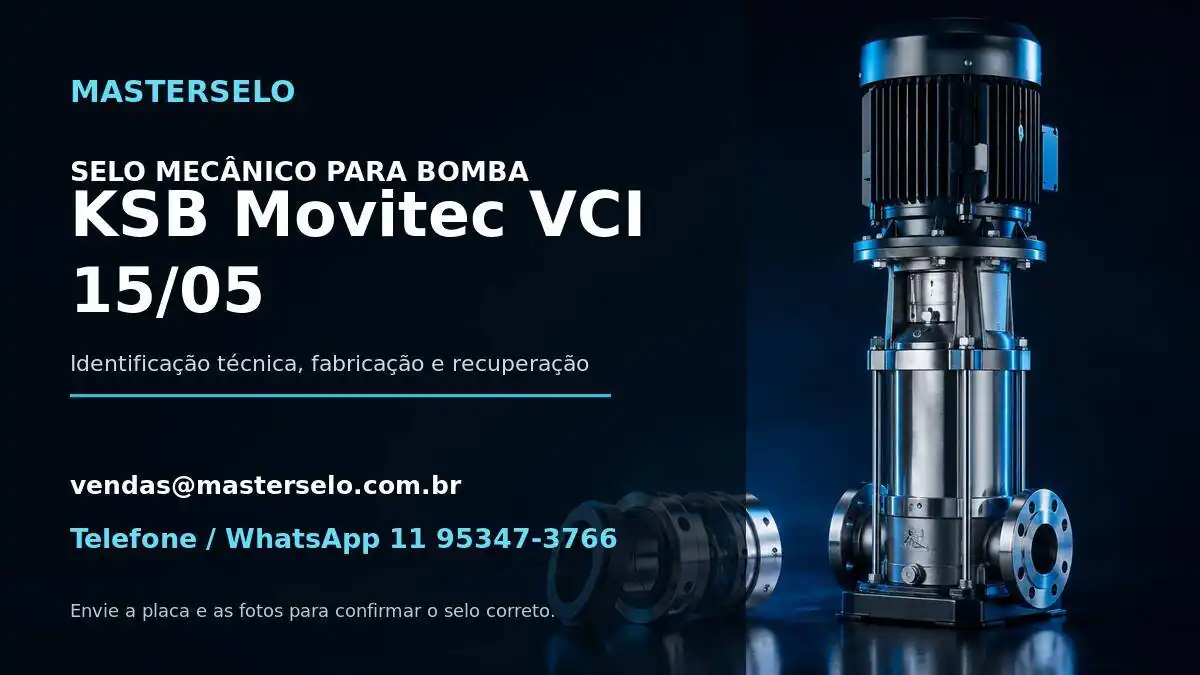 Imagem do modelo de bomba KSB Movitec VCI 15/05 usada na identificação do selo mecânico