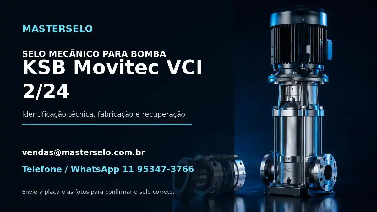 Imagem do modelo de bomba KSB Movitec VCI 2/24 usada na identificação do selo mecânico