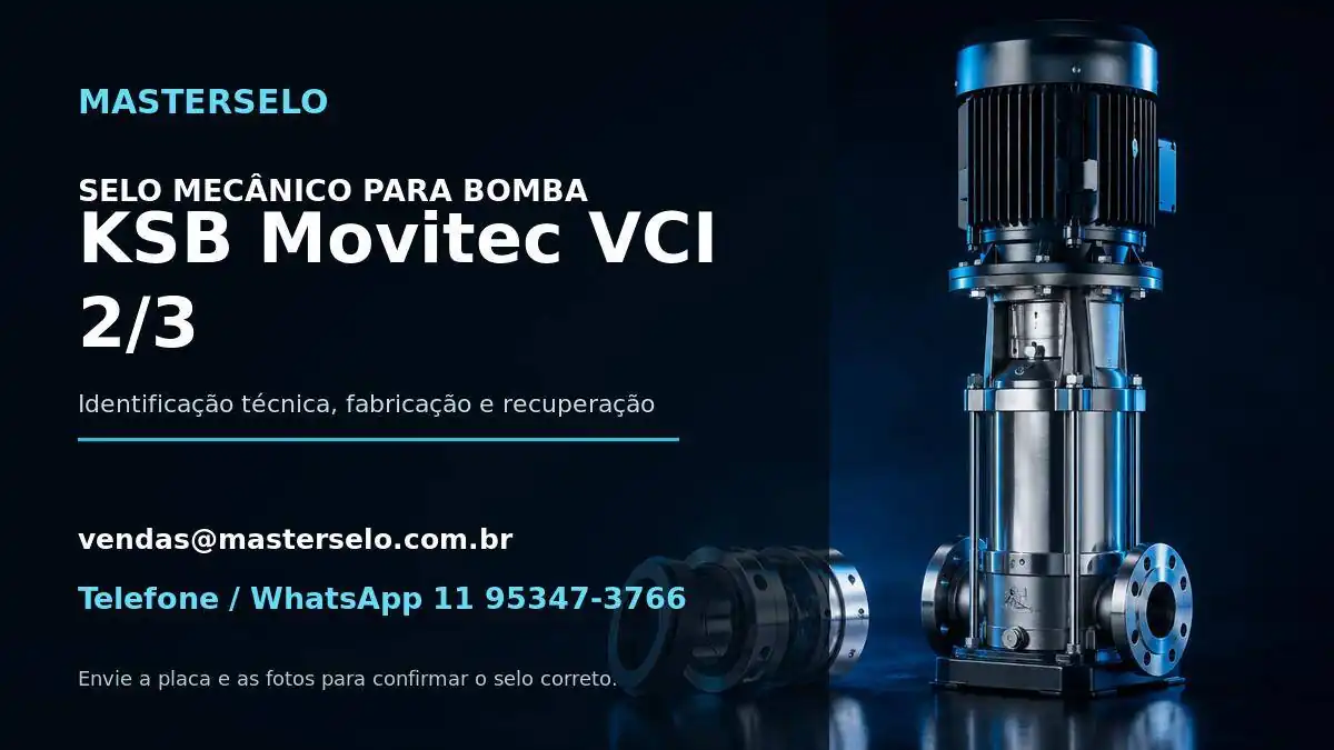 Imagem do modelo de bomba KSB Movitec VCI 2/3 usada na identificação do selo mecânico