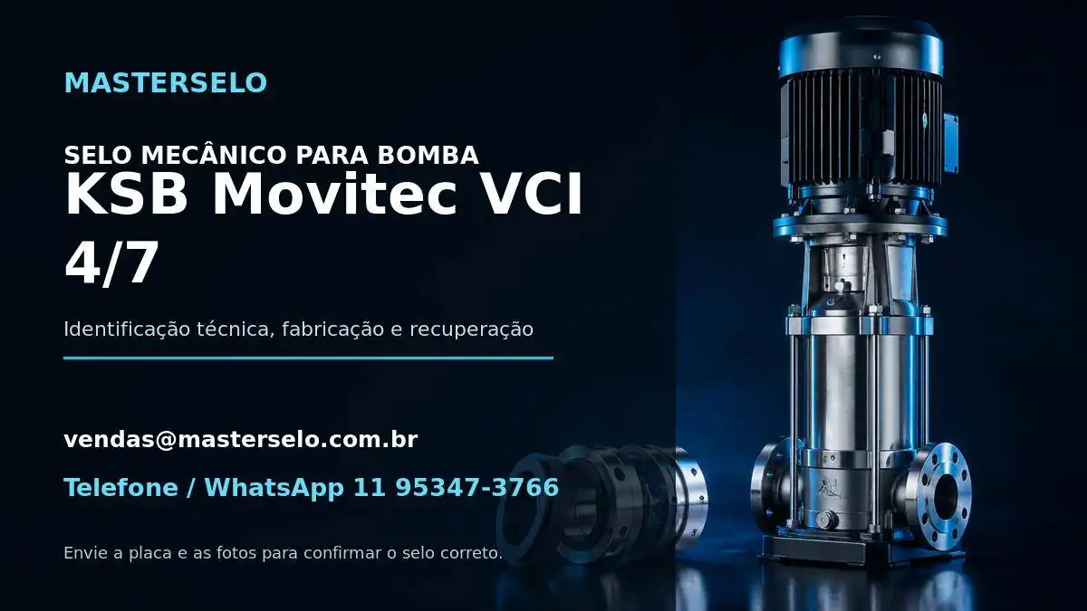 Imagem do modelo de bomba KSB Movitec VCI 4/7 usada na identificação do selo mecânico