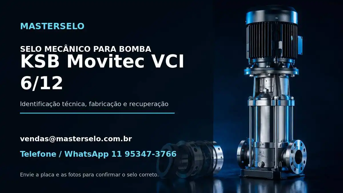 Imagem do modelo de bomba KSB Movitec VCI 6/12 usada na identificação do selo mecânico