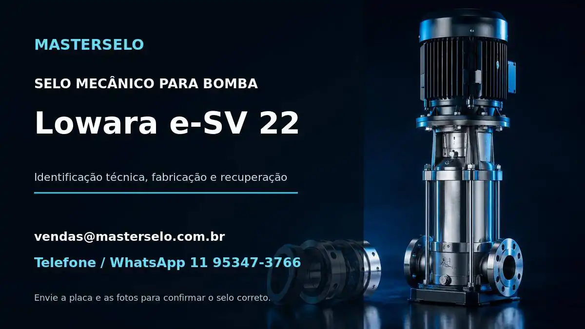Imagem do modelo de bomba Lowara e-SV 22 usada na identificação do selo mecânico