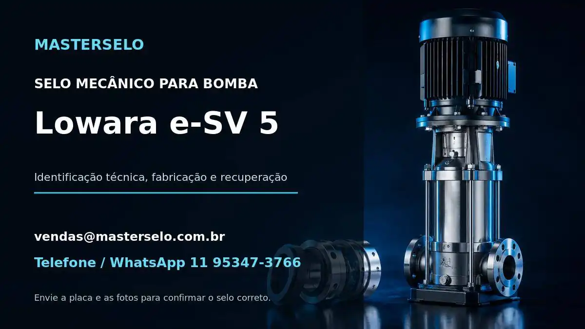 Imagem do modelo de bomba Lowara e-SV 5 usada na identificação do selo mecânico