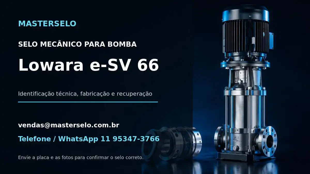 Imagem do modelo de bomba Lowara e-SV 66 usada na identificação do selo mecânico