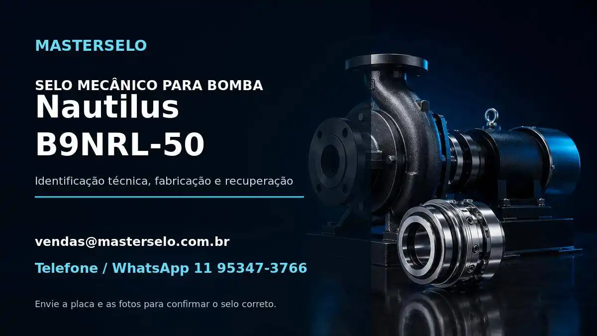 Imagem do modelo de bomba Nautilus B9NRL-50 usada na identificação do selo mecânico