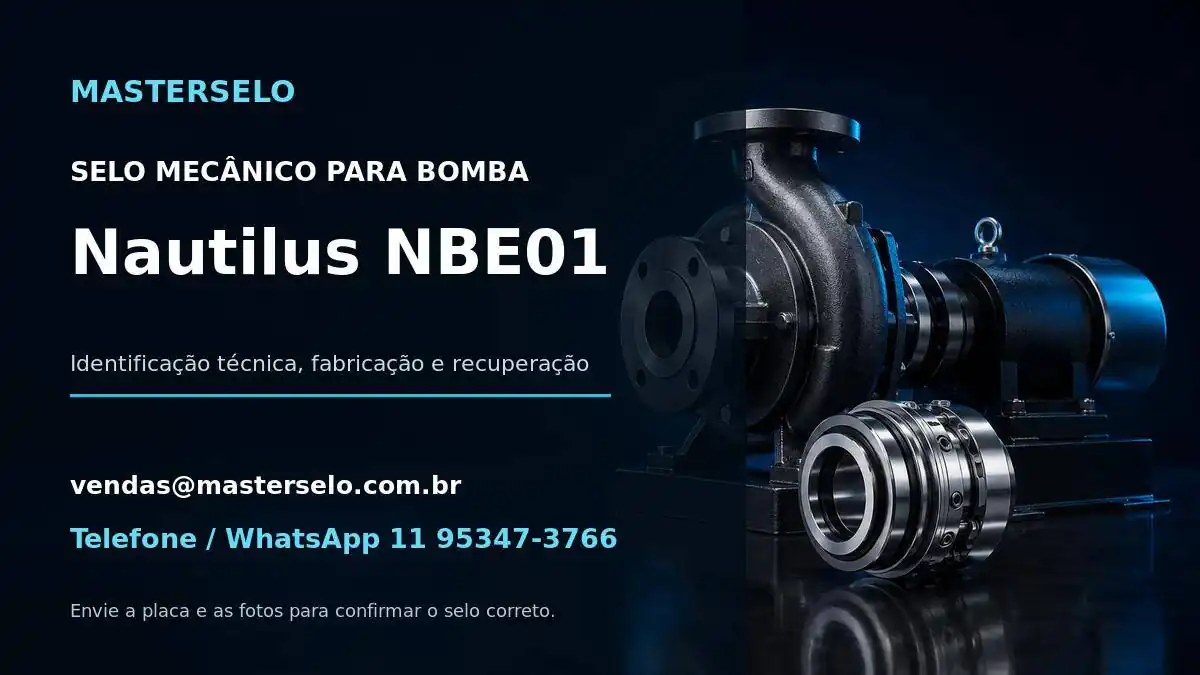 Imagem do modelo de bomba Nautilus NBE01 usada na identificação do selo mecânico