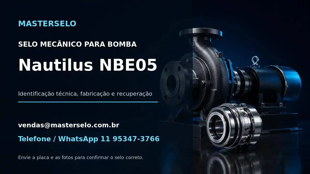 Imagem do modelo de bomba Nautilus NBE05 usada na identificação do selo mecânico