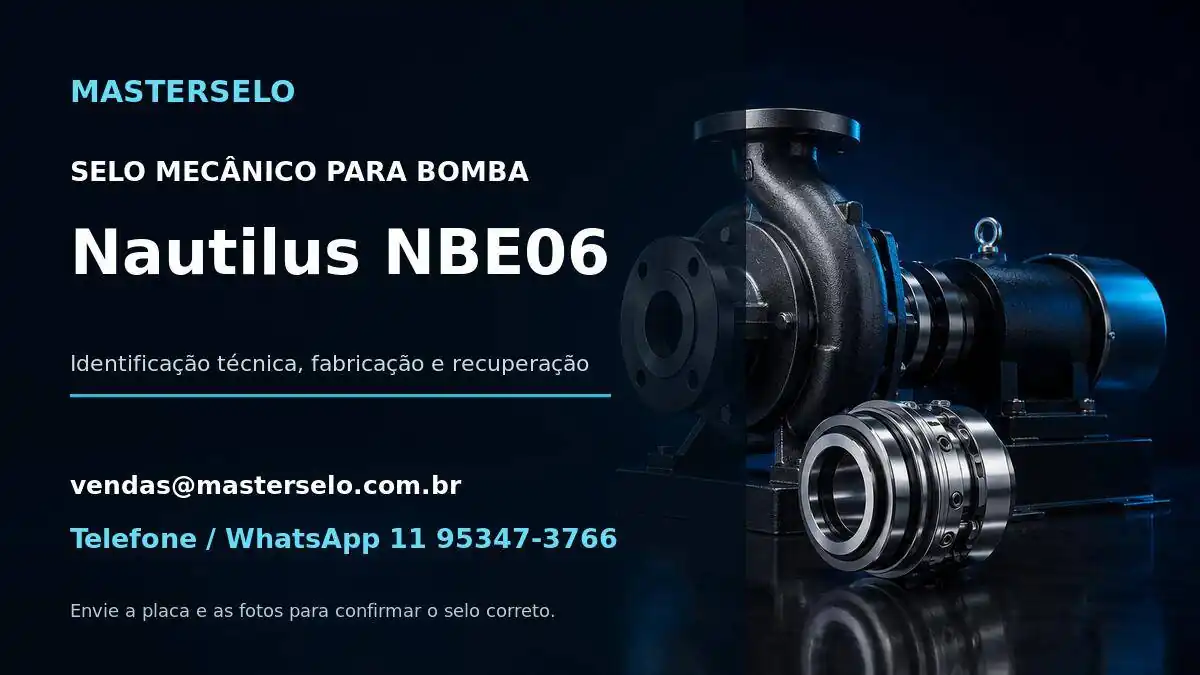 Imagem do modelo de bomba Nautilus NBE06 usada na identificação do selo mecânico