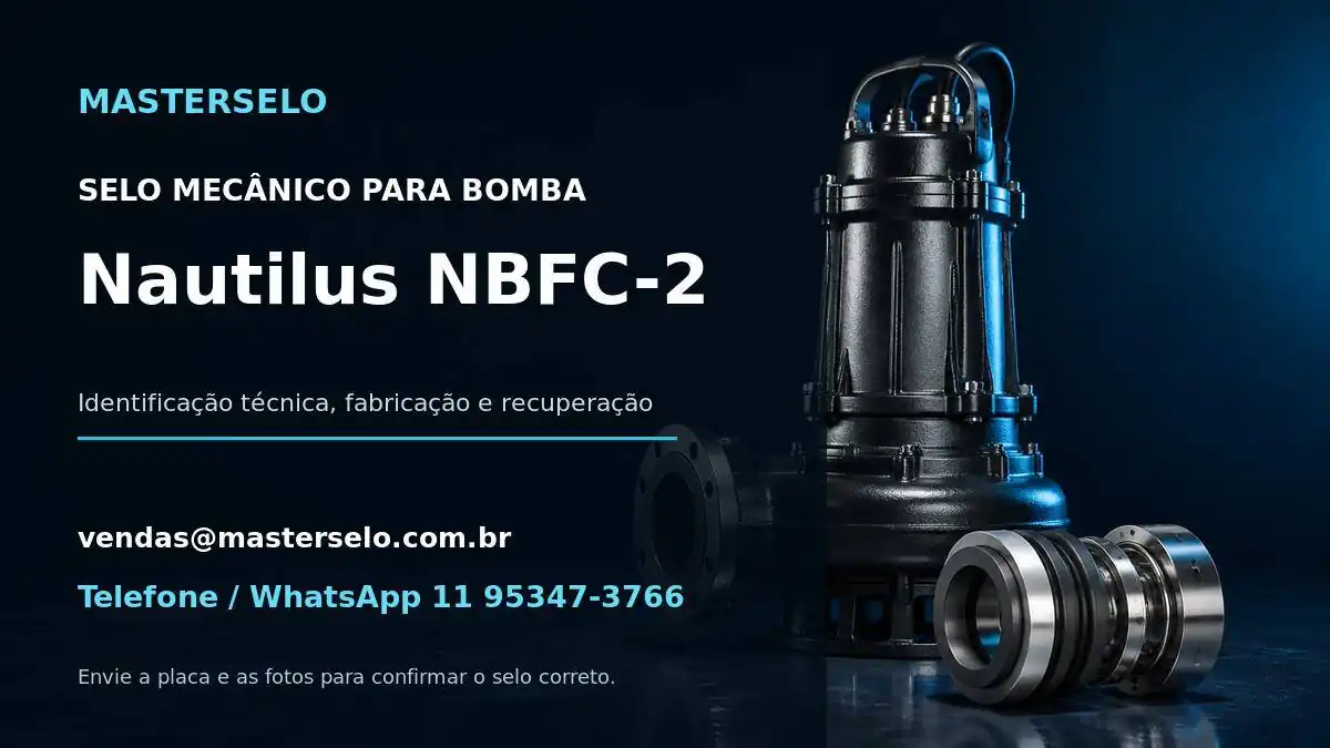 Imagem do modelo de bomba Nautilus NBFC-2 usada na identificação do selo mecânico