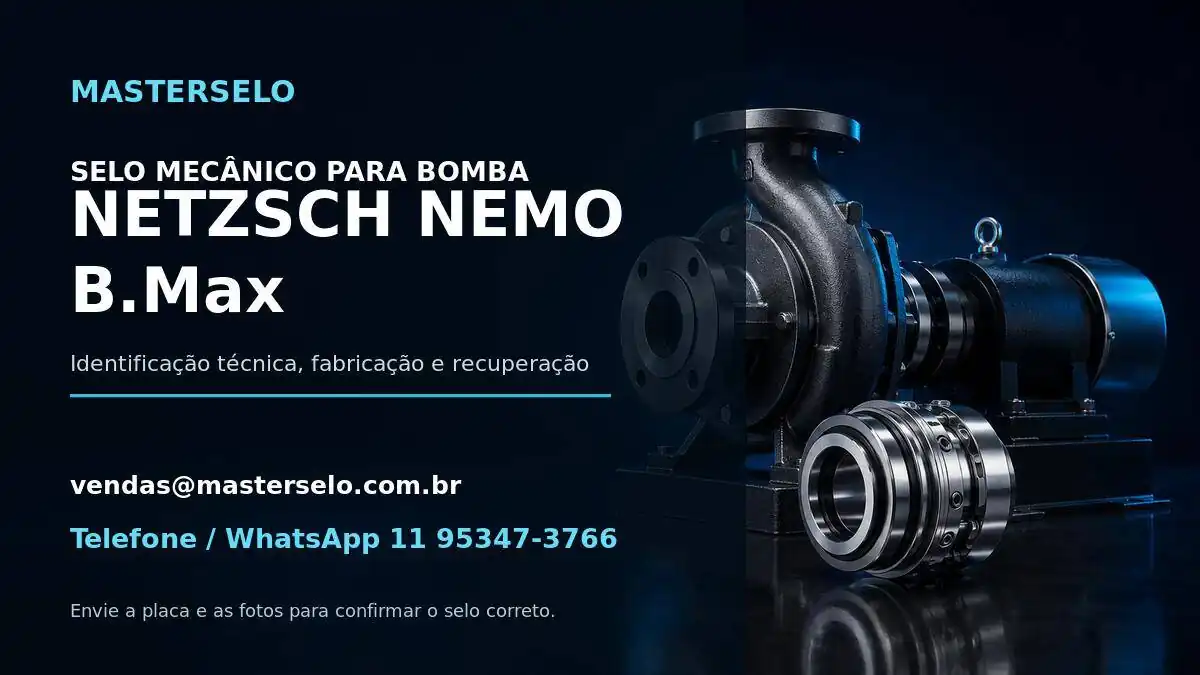 Imagem do modelo de bomba NETZSCH NEMO B.Max usada na identificação do selo mecânico