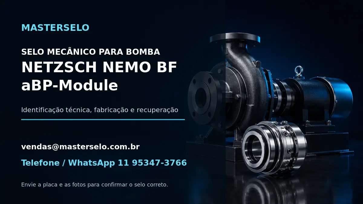 Imagem do modelo de bomba NETZSCH NEMO BF aBP-Module usada na identificação do selo mecânico