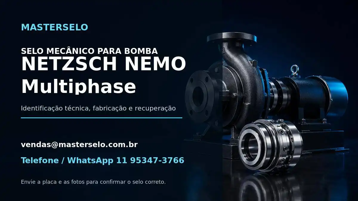 Imagem do modelo de bomba NETZSCH NEMO Multiphase usada na identificação do selo mecânico