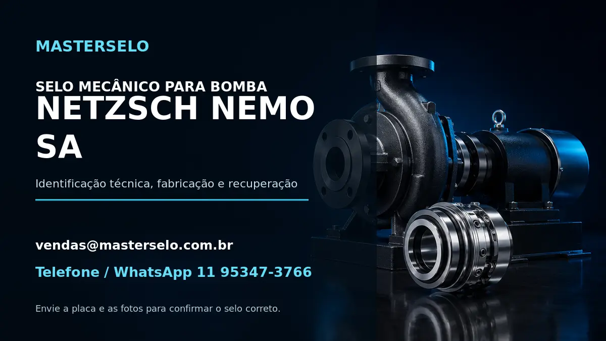 Imagem do modelo de bomba NETZSCH NEMO SA usada na identificação do selo mecânico