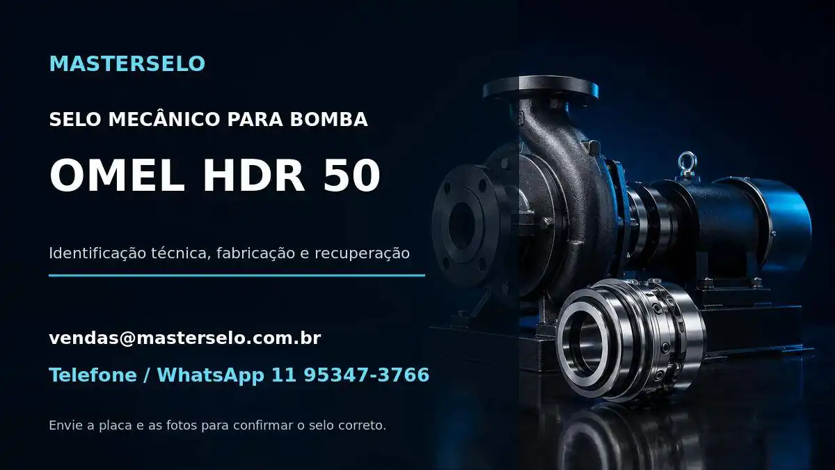 Imagem do modelo de bomba OMEL HDR 50 usada na identificação do selo mecânico
