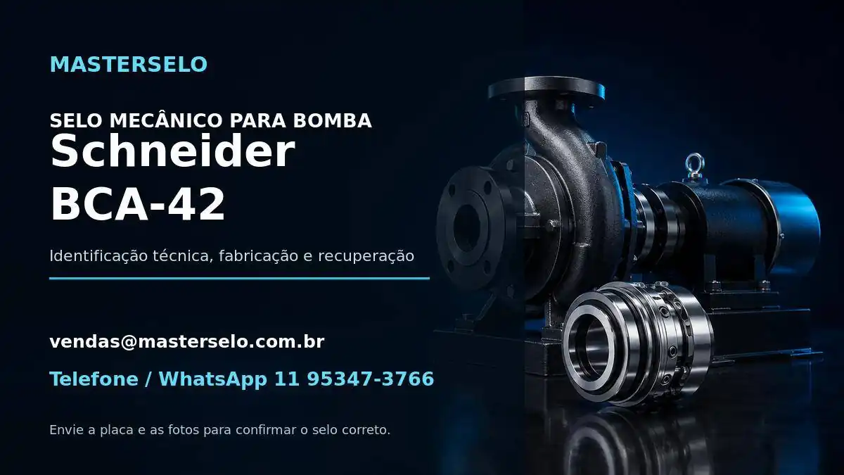 Imagem do modelo de bomba Schneider BCA-42 usada na identificação do selo mecânico