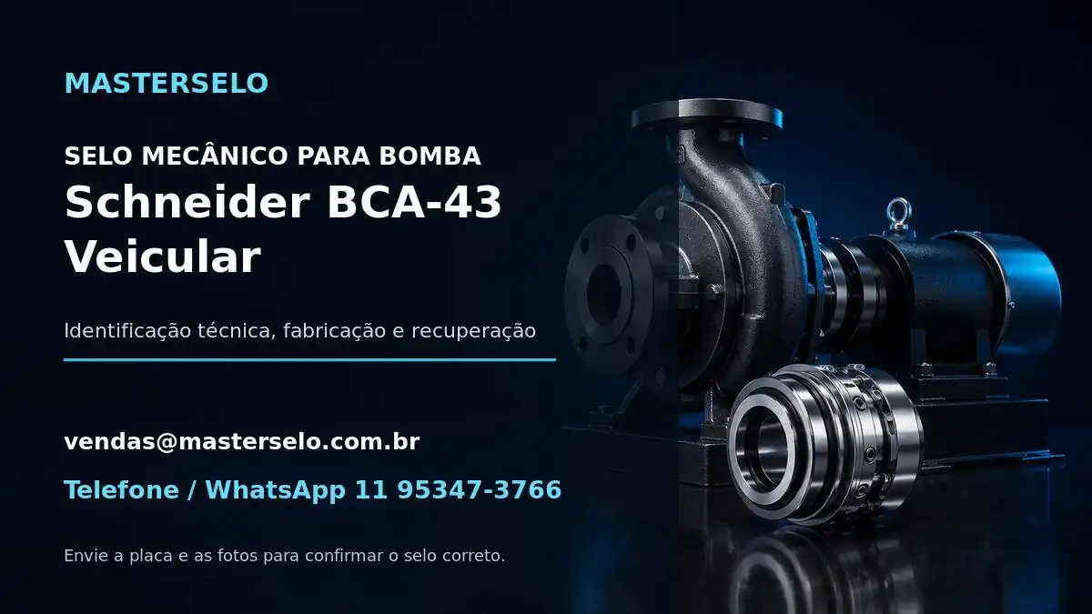 Imagem do modelo de bomba Schneider BCA-43 Veicular usada na identificação do selo mecânico
