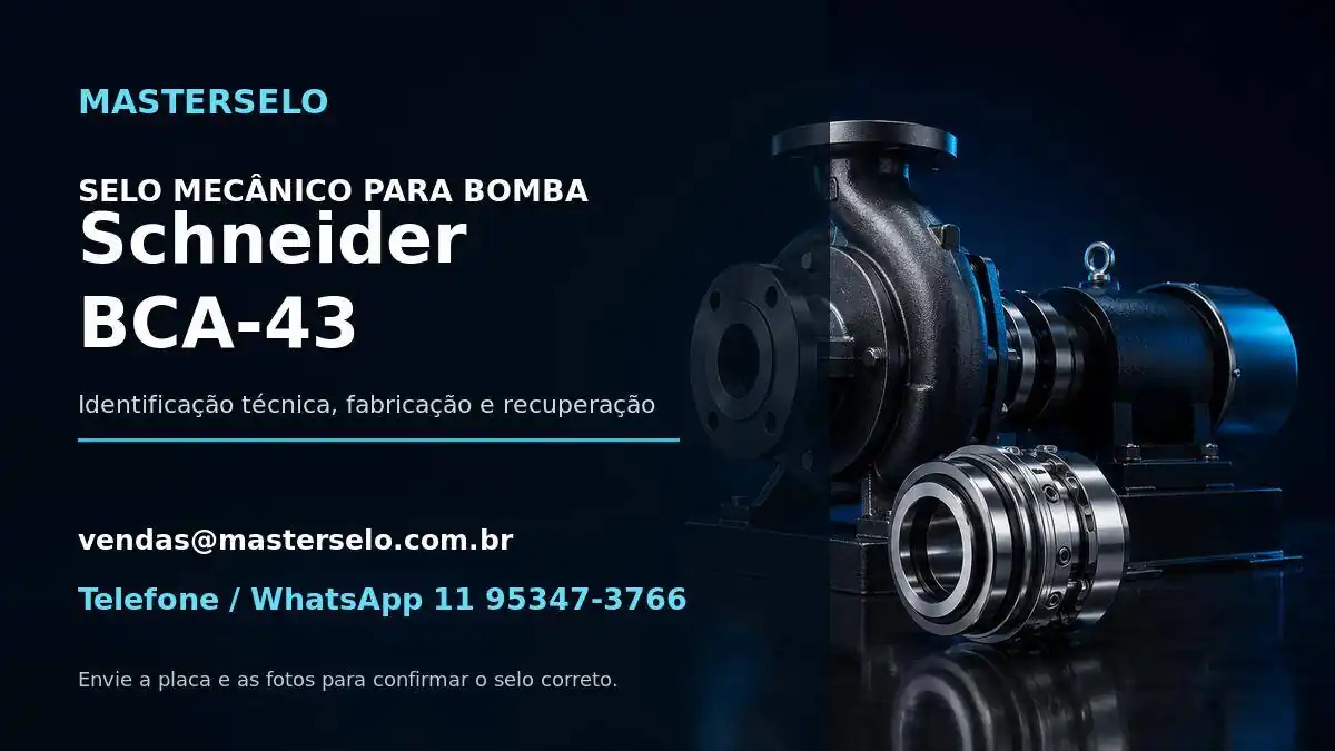 Imagem do modelo de bomba Schneider BCA-43 usada na identificação do selo mecânico