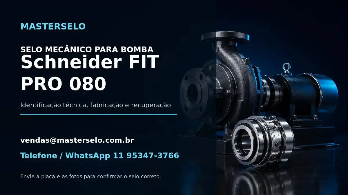 Imagem do modelo de bomba Schneider FIT PRO 080 usada na identificação do selo mecânico