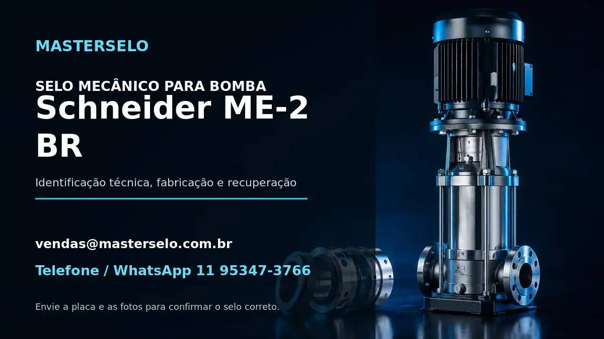 Imagem do modelo de bomba Schneider ME-2 BR usada na identificação do selo mecânico
