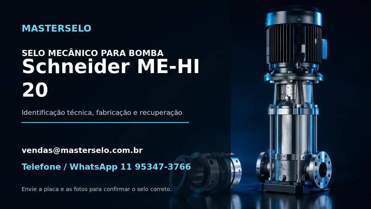 Imagem do modelo de bomba Schneider ME-HI 20 usada na identificação do selo mecânico