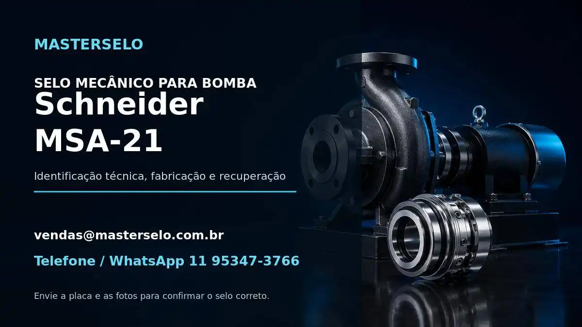 Imagem do modelo de bomba Schneider MSA-21 usada na identificação do selo mecânico