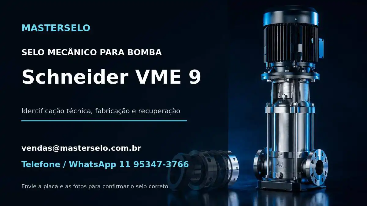 Imagem do modelo de bomba Schneider VME 9 usada na identificação do selo mecânico