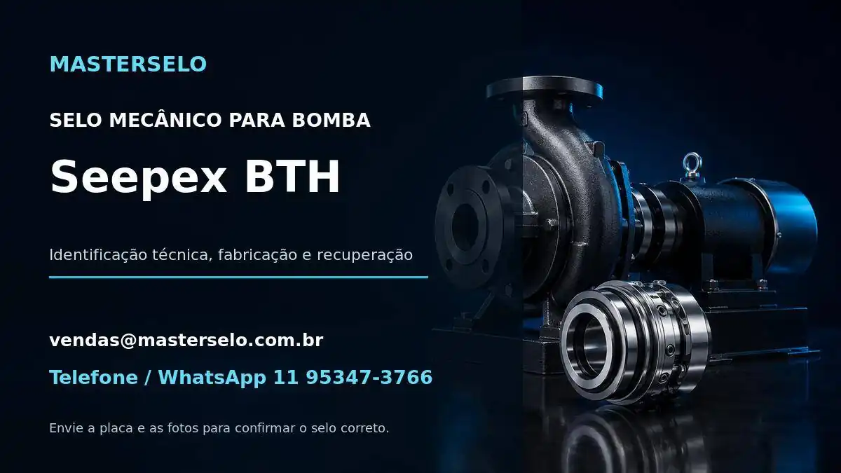 Imagem do modelo de bomba Seepex BTH usada na identificação do selo mecânico