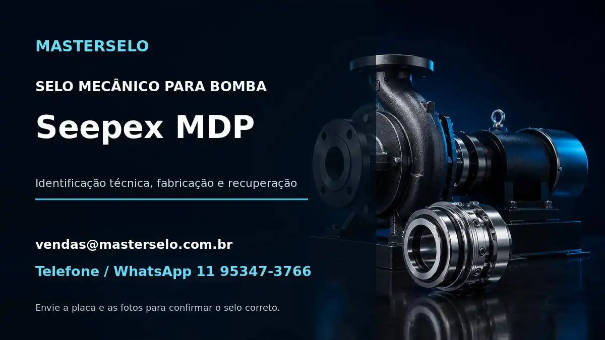 Imagem do modelo de bomba Seepex MDP usada na identificação do selo mecânico