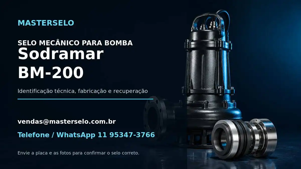 Imagem do modelo de bomba Sodramar BM-200 usada na identificação do selo mecânico