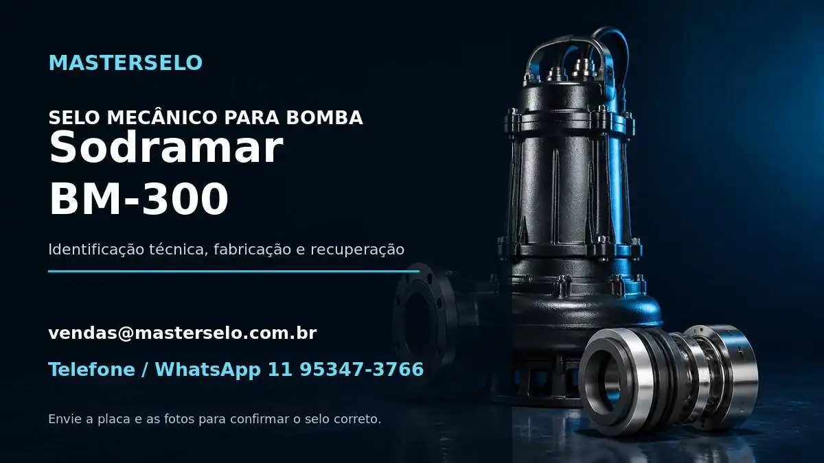 Imagem do modelo de bomba Sodramar BM-300 usada na identificação do selo mecânico