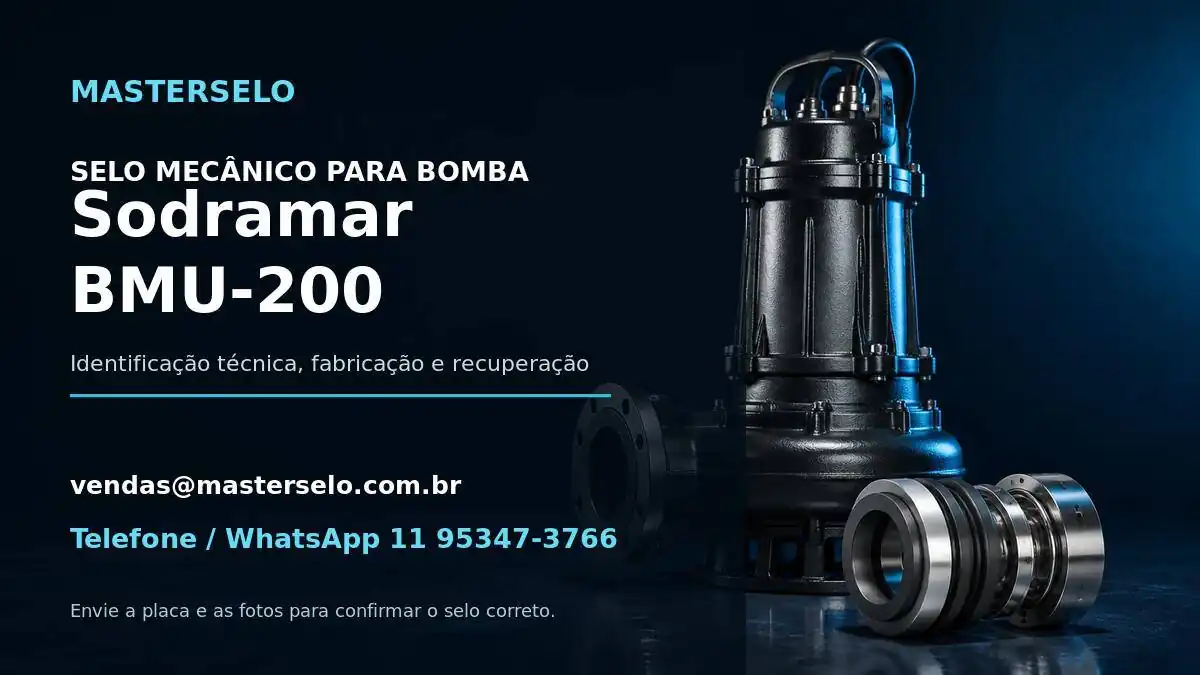 Imagem do modelo de bomba Sodramar BMU-200 usada na identificação do selo mecânico