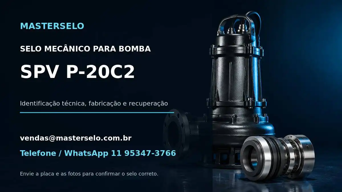 Imagem do modelo de bomba SPV P-20C2 usada na identificação do selo mecânico