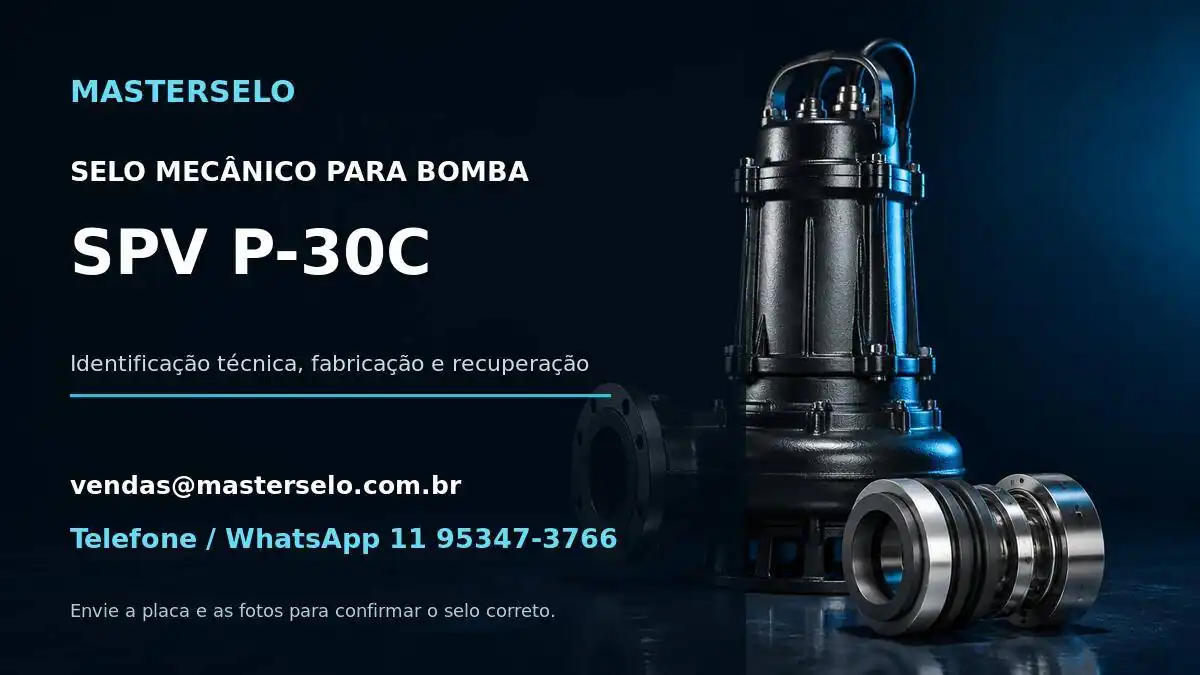 Imagem do modelo de bomba SPV P-30C usada na identificação do selo mecânico