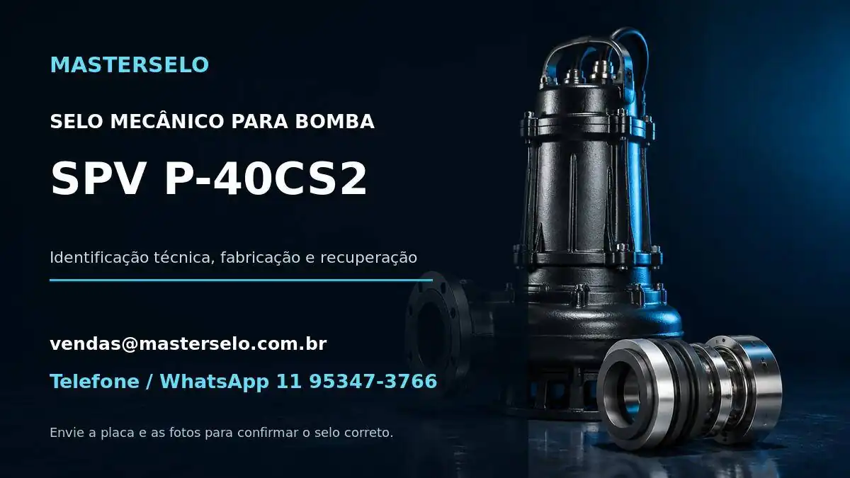 Imagem do modelo de bomba SPV P-40CS2 usada na identificação do selo mecânico